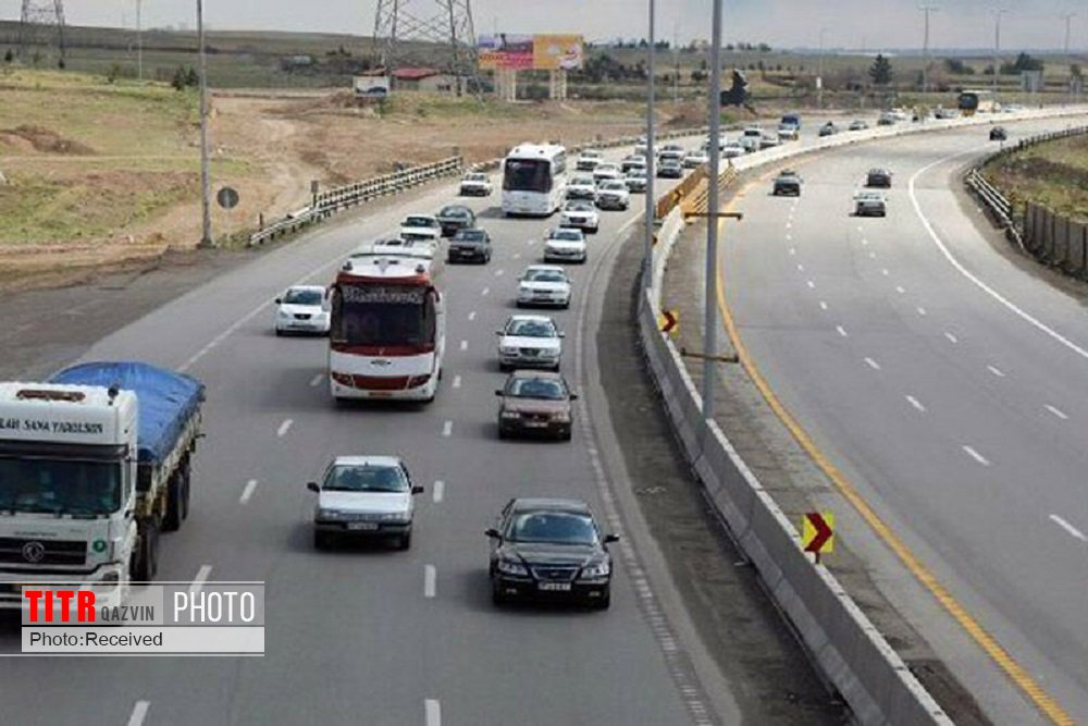 ترافیک نیمه سنگین اما روان در آزادراه های قزوین
