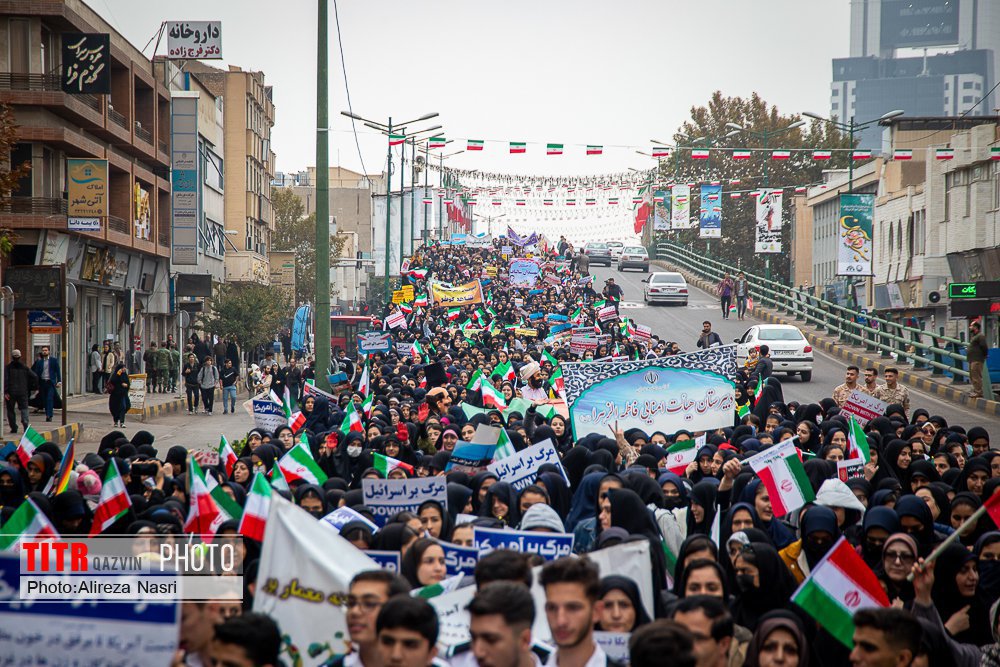 حضور پرشور مردم قزوین در محکومیت رژیم کودک‌کش صهیونیستی